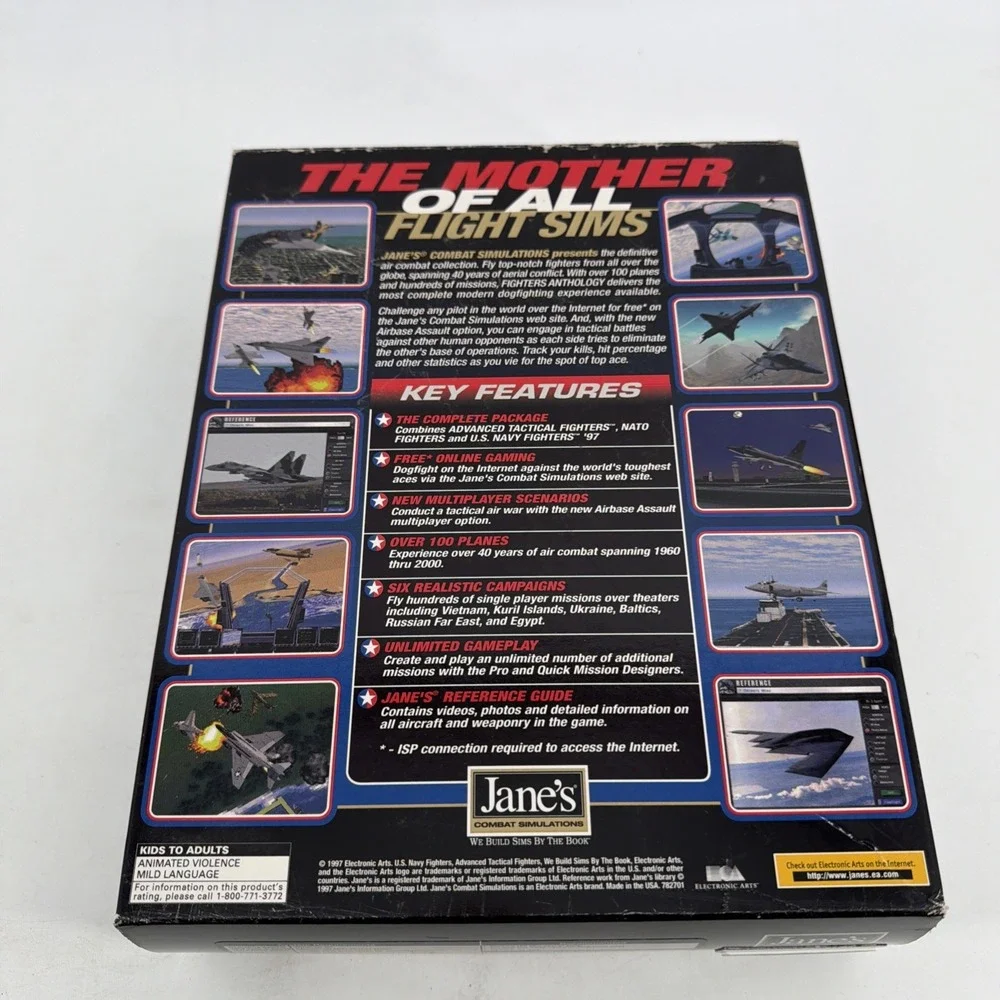 Jane's Combat Simulations Fighters Anthology Big Box PC CD ROM Game 1997 CIB